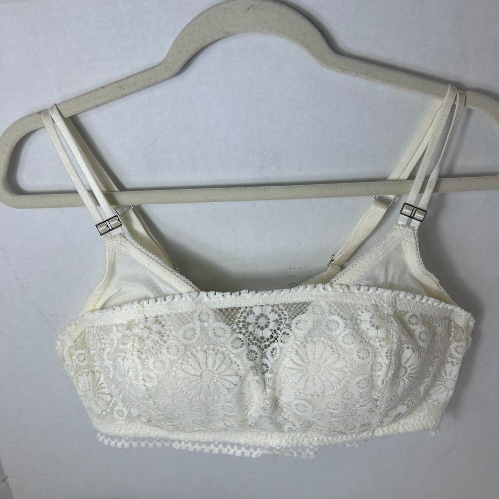 Aerie Real Power Women's Ivory Lace Wireless Convertible Push-Up Bra Size 38C - Picture 4 of 14